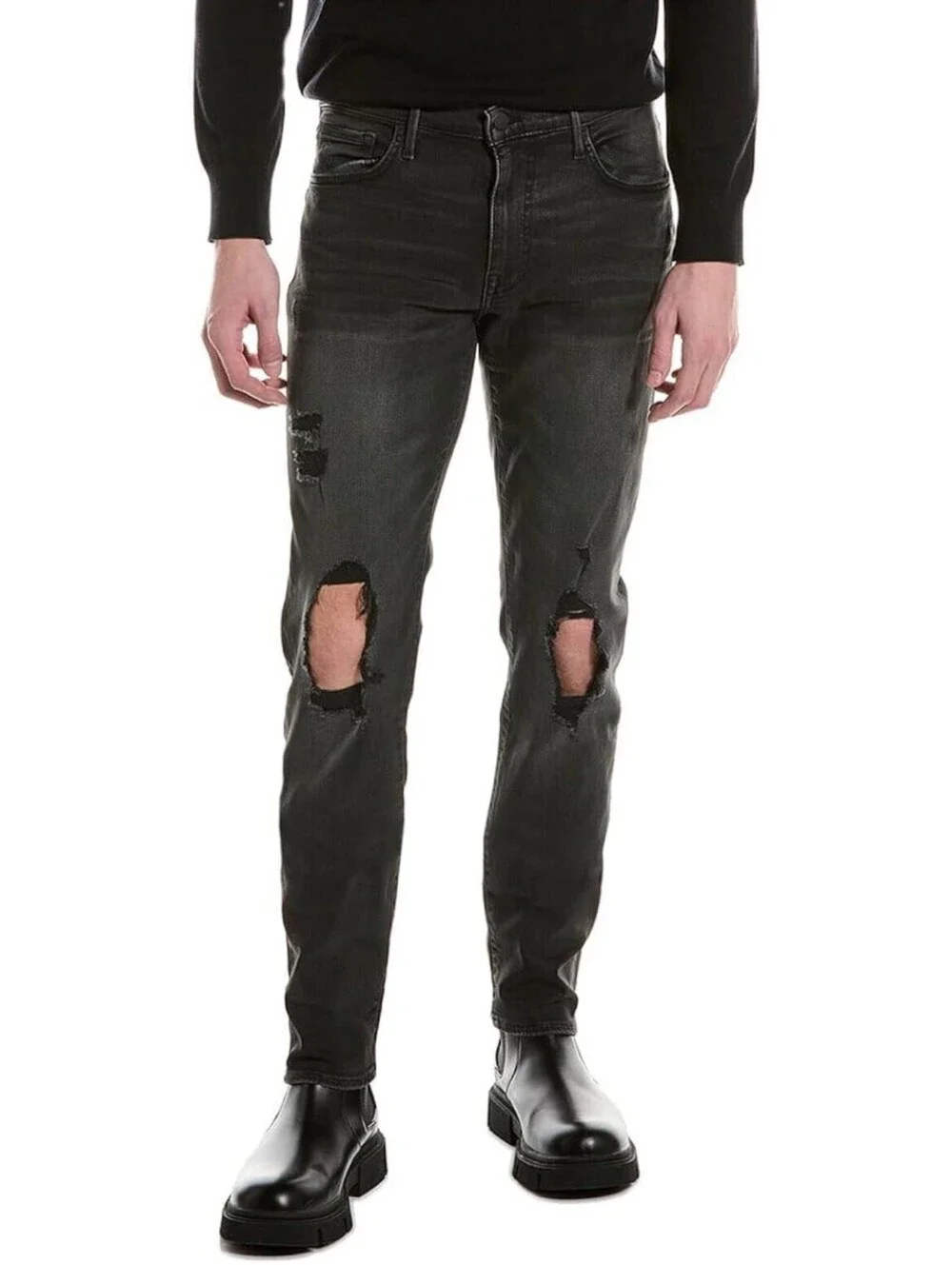 Joe’s Jeans Mens The Legend Skinny Distressed Denim Jeans Black Size 31x32